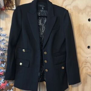 NWT White House Black Market Black Blazer with Gold Buttons